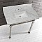 Kingston Brass KVPB36MSQ6 Monarch 36-Inch Carrara Marble Console Sink, Marble White/Polished Nickel