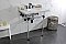 Kingston Brass LMS30MA5 Pemberton 30" Carrara Marble Console Sink with Acrylic Legs, Marble White/Oil Rubbed Bronze