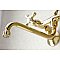 Kingston Brass KS215PB Kingston Two Handle Wall Mount Bathroom Faucet, Polished Brass