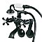 Kingston Brass KS269MB Kingston Tub Wall Mount Clawfoot Tub Faucet with Hand Shower, Matte Black