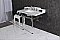Kingston Brass LMS3630MASQ6 Pemberton 36" Carrara Marble Console Sink with Acrylic Legs, Marble White/Polished Nickel