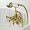 Kingston Brass CA21T2 Vintage 3-3/8" Tub Wall Mount Clawfoot Tub Faucet with Hand Shower, Polished Brass