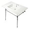 Kingston Brass KVPB37227W4CP Edwardian 37-Inch Console Sink with Brass Legs (4-Inch, 3 Hole), White/Polished Chrome