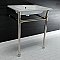 Kingston Brass KVPB25227W46 Dreyfuss 25" Console Sink with Stainless Steel Legs (4-Inch, 3 Hole), White/Polished Nickel