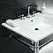 Kingston Brass KVPB31227W81 Dreyfuss 31" Console Sink with Stainless Steel Legs (8-Inch, 3 Hole), White/Polished Chrome