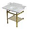 Kingston Brass LMS3630MBB7 Pemberton 36" Console Sink with Brass Legs (8-Inch, 3 Hole), Marble White/Brushed Brass