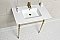 Kingston Brass KVPB372271BB Edwardian 37-Inch Console Sink with Brass Legs (Single Faucet Hole), White/Brushed Brass