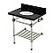 Kingston Brass KVPK30KAB8 Templeton 30" Black Granite Console Sink with Acrylic Legs and Shelf (8-Inch - 3-Hole) - Black Granite/Brushed Nickel