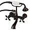 Kingston Brass AE557T5 Aqua Vintage 7-Inch Wall Mount Tub Faucet with Hand Shower, Oil Rubbed Bronze