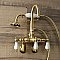 Kingston Brass AE303T7 Aqua Vintage Wall Mount Clawfoot Tub Faucets, Brushed Brass