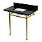 Kingston Brass KVPK36227K8SQ7 Imperial 36" Black Granite Console Sink with Stainless Steel Legs (8-Inch - 3-Hole) - Black Granite/Brushed Brass
