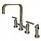 Kingston Brass KS8258CMLBS Manhattan Bridge Kitchen Faucet with Brass Spray, Brushed Nickel