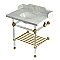 Kingston Brass LMS3030MAB7 Pemberton 30" Console Sink with Acrylic Legs (8-Inch, 3 Hole), Marble White/Brushed Brass