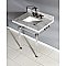Kingston Brass KVPB30MASQ8 Templeton 30" x 22" Carrara Marble Vanity Top with Clear Acrylic Console Legs, Carrara Marble/Brushed Nickel