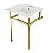 Kingston Brass KVBH25227W4B7 Addington 25" Console Sink with Brass Legs (4-Inch, 3 Hole), White/Brushed Brass