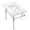 Kingston Brass KVPB312271CP Edwardian 31" Console Sink with Brass Legs (Single Faucet Hole), White/Polished Chrome
