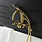 Aqua Vintage AE8157DKL Kaiser 7-Inch Adjustable Wall Mount Clawfoot Tub Faucet, Brushed Brass