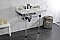 Kingston Brass LMS36MA5 Pemberton 36" Carrara Marble Console Sink with Acrylic Legs, Marble White/Oil Rubbed Bronze