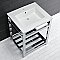 Kingston Brass VWP2522A1 Quadras 25-Inch Ceramic Console Sink (1-Hole), White/Chrome