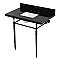 Kingston Brass KVPK3622K8SQ0 Edwardian 36" Black Granite Console Sink with Brass Legs (8-Inch - 3-Hole) - Black Granite/Matte Black