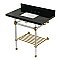 Kingston Brass KVPK36KASQB7 Templeton 36" Black Granite Console Sink with Acrylic Legs and Shelf (8-Inch - 3-Hole) - Black Granite/Brushed Brass
