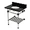 Kingston Brass KVPK30KAB5 Templeton 30" Black Granite Console Sink with Acrylic Legs and Shelf (8-Inch - 3-Hole) - Black Granite/Oil Rubbed Bronze