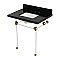 Kingston Brass KVPK30KASQ7 Templeton 30" Black Granite Console Sink with Acrylic Legs (8-Inch - 3-Hole) - Black Granite/Brushed Brass