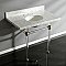 Kingston Brass KVPB3630MA7 Templeton 36" x 22" Carrara Marble Vanity Top with Clear Acrylic Console Legs, Carrara Marble/Brushed Brass