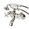 Kingston Brass KS266PXPN Kingston Wall Mount Clawfoot Tub Faucet with Hand Shower, Polished Nickel