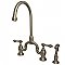 Kingston Brass KS7798ALBS English Country Kitchen Bridge Faucet with Brass Sprayer, Brushed Nickel