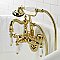 Kingston Brass CA1009T2 Heritage 3-3/8" Tub Wall Mount Clawfoot Tub Faucet with Hand Shower, Polished Brass