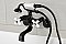Kingston Brass KS266PXORB Kingston Wall Mount Clawfoot Tub Faucet with Hand Shower, Oil Rubbed Bronze