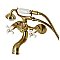 Kingston Brass KS225PXSB Kingston Tub Wall Mount Clawfoot Tub Faucet with Hand Shower, Brushed Brass