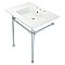 Kingston Brass KVPB31227W81 Dreyfuss 31" Console Sink with Stainless Steel Legs (8-Inch, 3 Hole), White/Polished Chrome