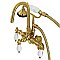 Kingston Brass AE303T7 Aqua Vintage Wall Mount Clawfoot Tub Faucets, Brushed Brass