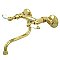 Kingston Brass KS516PB Wall Mount Bathroom Faucet, Polished Brass