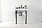 Kingston Brass LMS30MSQ0 Viceroy 30" Carrara Marble Console Sink with Stainless Steel Legs, Marble White/Matte Black