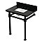 Kingston Brass KVPK30KSQ0 Monarch 30" Black Granite Console Sink with Stainless Steel Legs (8-Inch - 3-Hole) - Black Granite/Matte Black