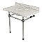 Kingston Brass KVPB3630MA1 Templeton 36" x 22" Carrara Marble Vanity Top with Clear Acrylic Console Legs, Carrara Marble/Polished Chrome