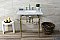Kingston Brass LMS3022M8SQ7 Habsburg 30" Carrara Marble Console Sink with Brass Legs, Marble White/Brushed Brass