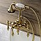 Kingston Brass AE19T7 Aqua Vintage 3-3/8 Inch Wall Mount Tub Faucet with Hand Shower, Brushed Brass