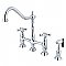 Kingston Brass KS1271AXBS Heritage Bridge Kitchen Faucet with Brass Sprayer, Polished Chrome