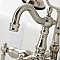 Kingston Brass CA1007T8 Heritage 3-3/8" Tub Wall Mount Clawfoot Tub Faucet with Hand Shower, Brushed Nickel