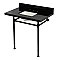 Kingston Brass KVPK36227K8SQ0 Imperial 36" Black Granite Console Sink with Stainless Steel Legs (8-Inch - 3-Hole) - Black Granite/Matte Black