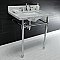 Kingston Brass KVPB30M8SQ1ST Dreyfuss 30" x 22" Carrara Marble Vanity Top with Stainless Steel Legs, Marble White/Polished Chrome