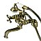 Kingston Brass KS225AB Kingston Wall Mount Clawfoot Tub Faucet with Hand Shower, Antique Brass