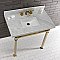 Kingston Brass KVPB36MSQ7 Monarch 36-Inch Carrara Marble Console Sink, Marble White/Brushed Brass