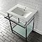 Kingston Brass VPB24187W11 24-Inch Ceramic Console Sink (1-Hole), White/Chrome