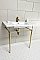 Kingston Brass KVPB372271BB Edwardian 37-Inch Console Sink with Brass Legs (Single Faucet Hole), White/Brushed Brass