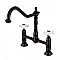 Kingston Brass KS1175PX Heritage Bridge Kitchen Faucet, Oil Rubbed Bronze